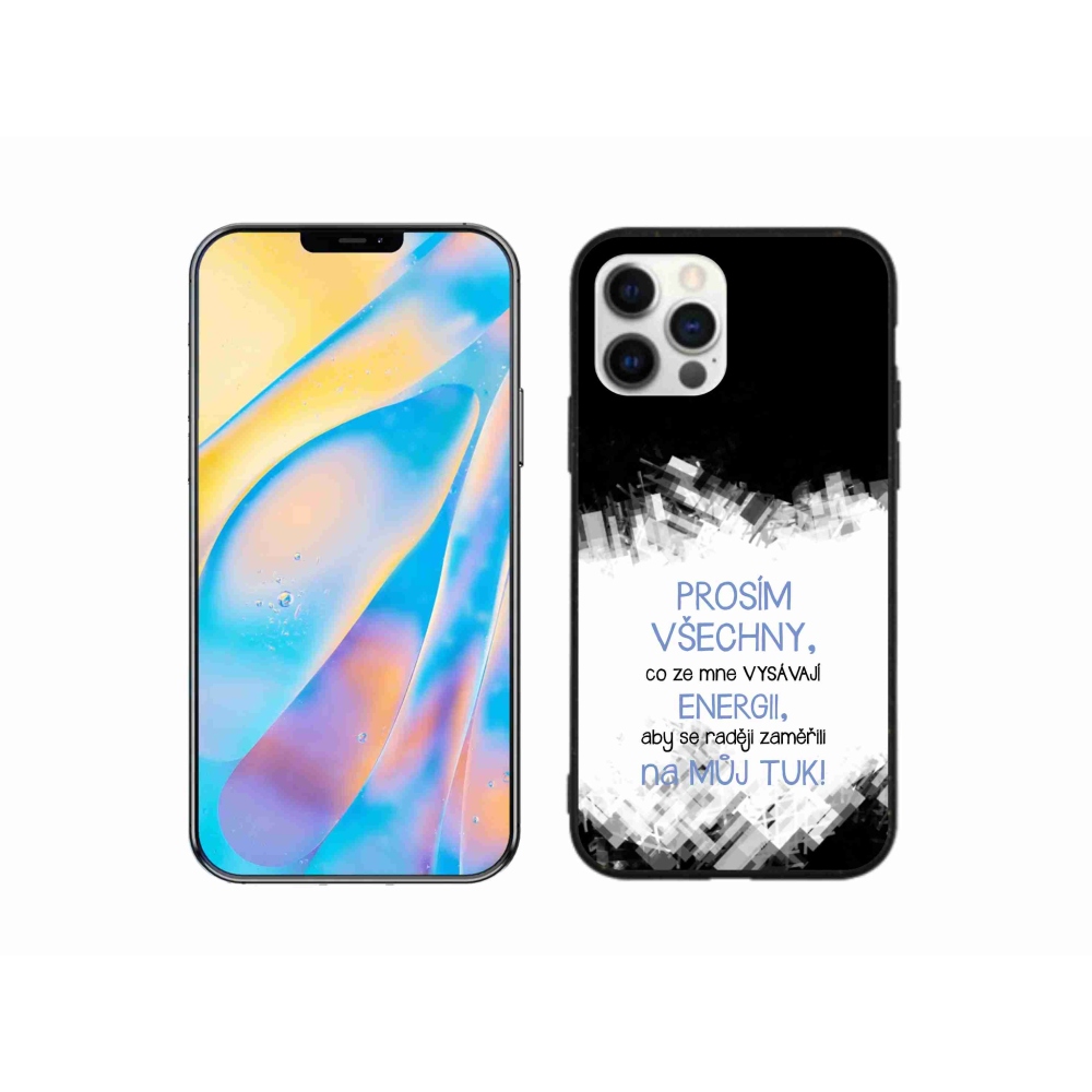 Gelový kryt mmCase na iPhone 12 Pro - vtipný text 1 modrý