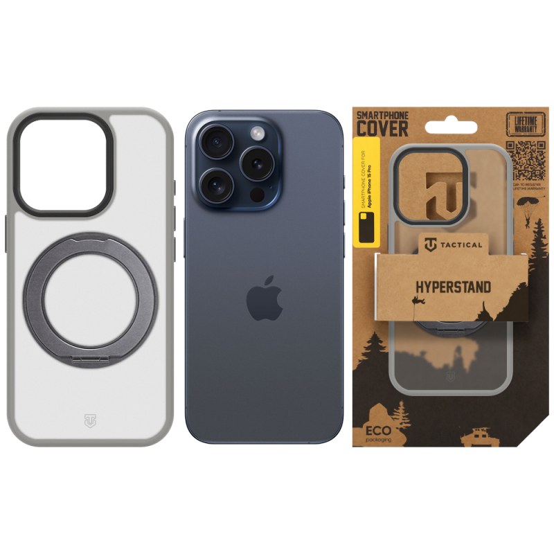Tactical MagForce Hyperstand Kryt pro Apple iPhone 15 Pro Light Grey