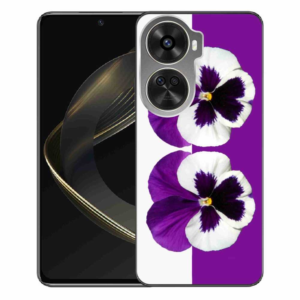 Gelový kryt mmCase na Huawei Nova 12 SE - fialovobílý květ
