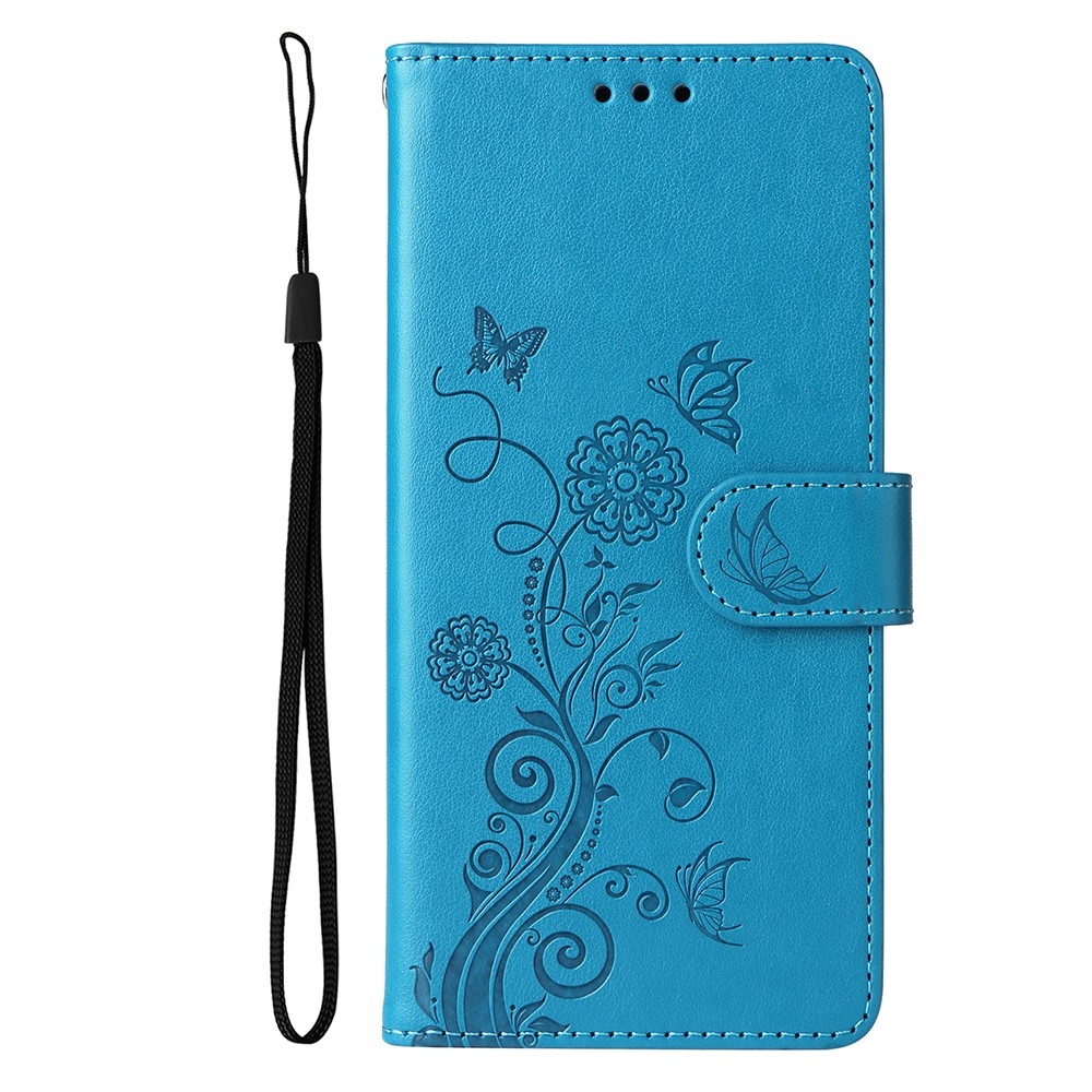 Flowery knížkové pouzdro na Realme 14 Pro+ 5G - modré