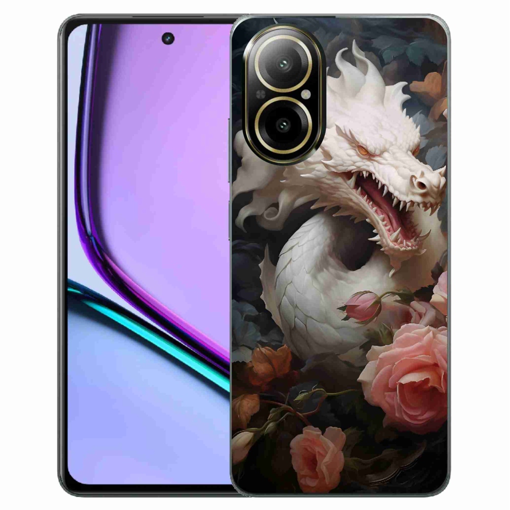 Gelový kryt mmCase na Realme C67 - bílý drak