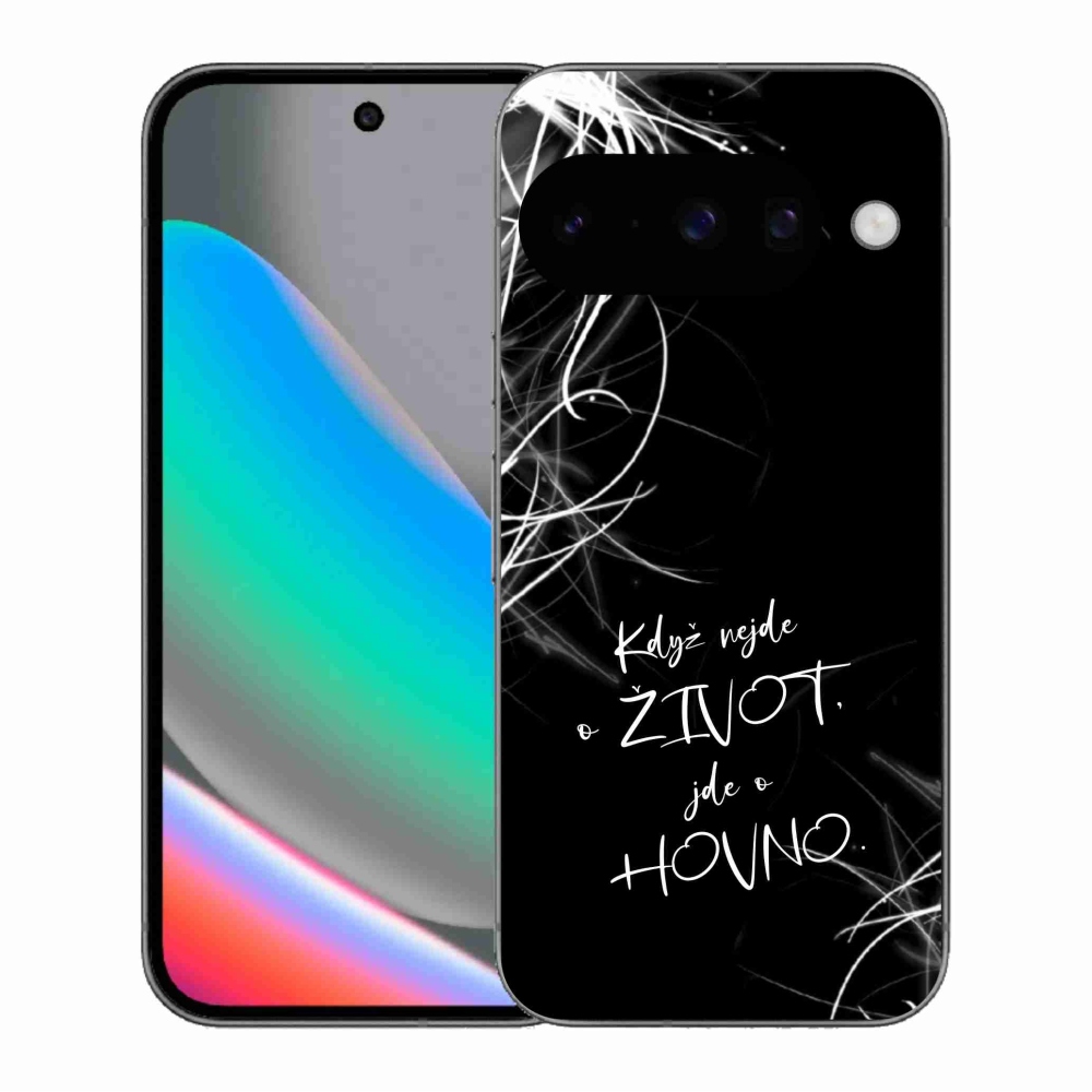 Gelový kryt mmCase na Google Pixel 10 - vtipný text 16 černé pozadí