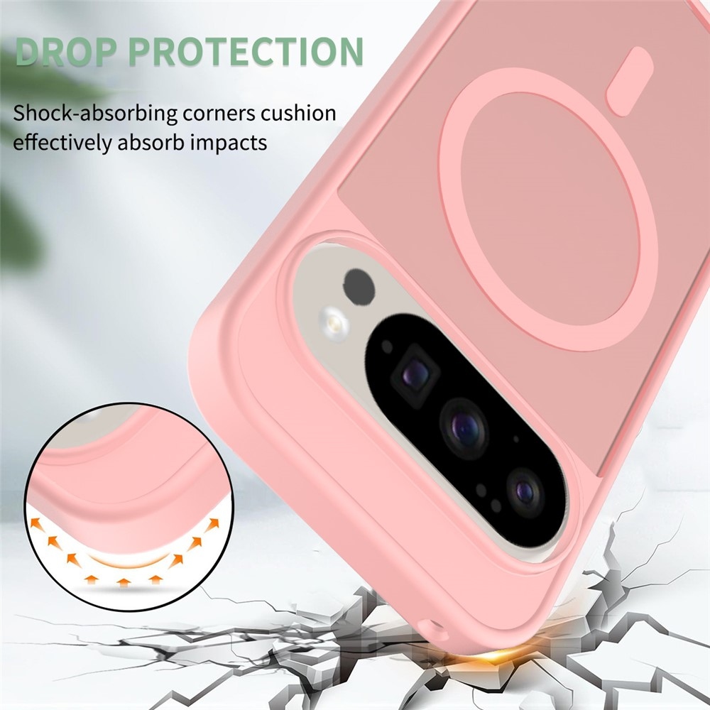 Skin gelový obal s pevnými zády a podporou MagSafe na Google Pixel 10 Pro/Pixel 10 - růžový