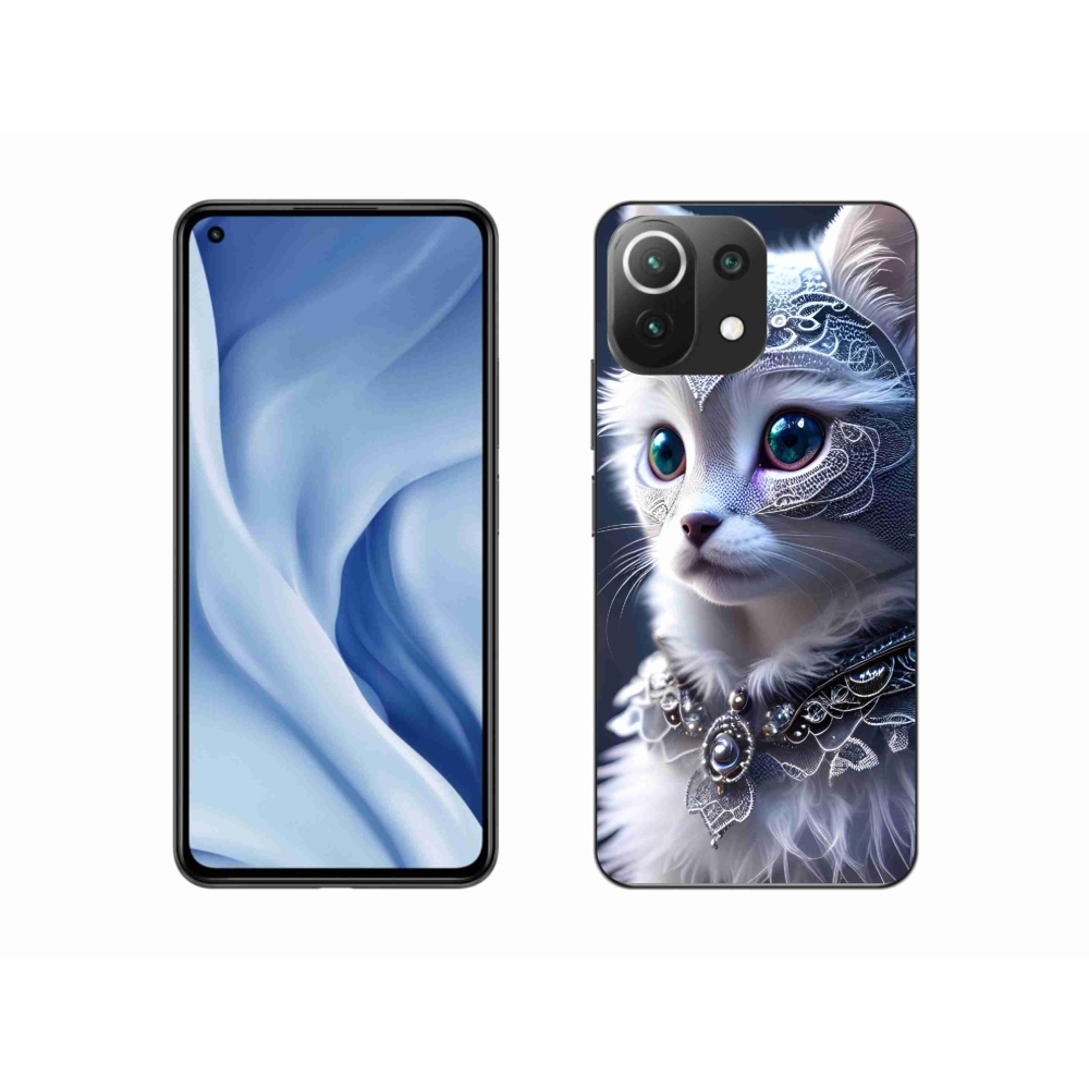 Gelový kryt mmCase na Xiaomi Mi 11 Lite 4G/5G - bílá kočka