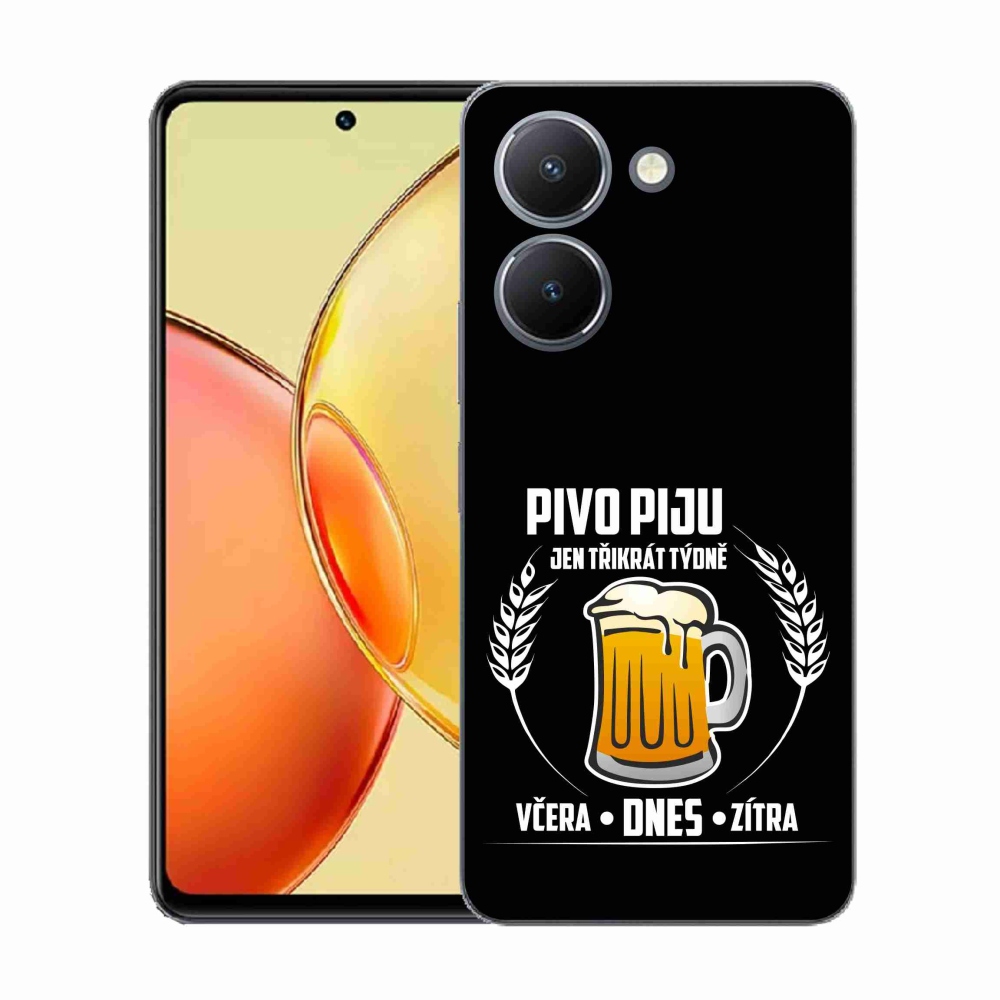 Gelový kryt mmCase na Vivo Y36 - pivní motiv černé pozadí