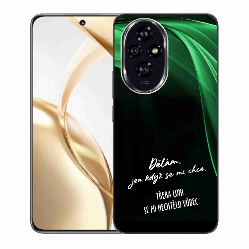Gelový kryt mmCase na Honor 200 5G - vtipný text 12 černé pozadí