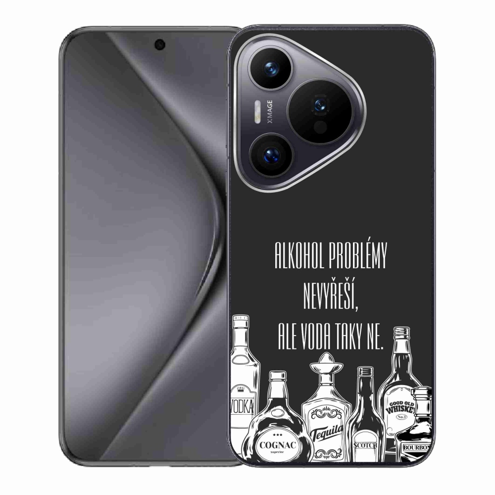 Gelový kryt mmCase na Huawei Pura 70 - vtipný text černé pozadí