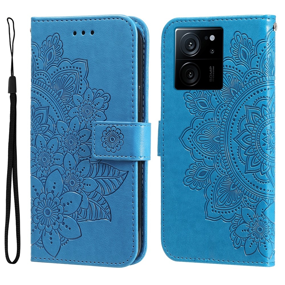Mandala knížkové pouzdro na Xiaomi 13T/13T Pro - modré