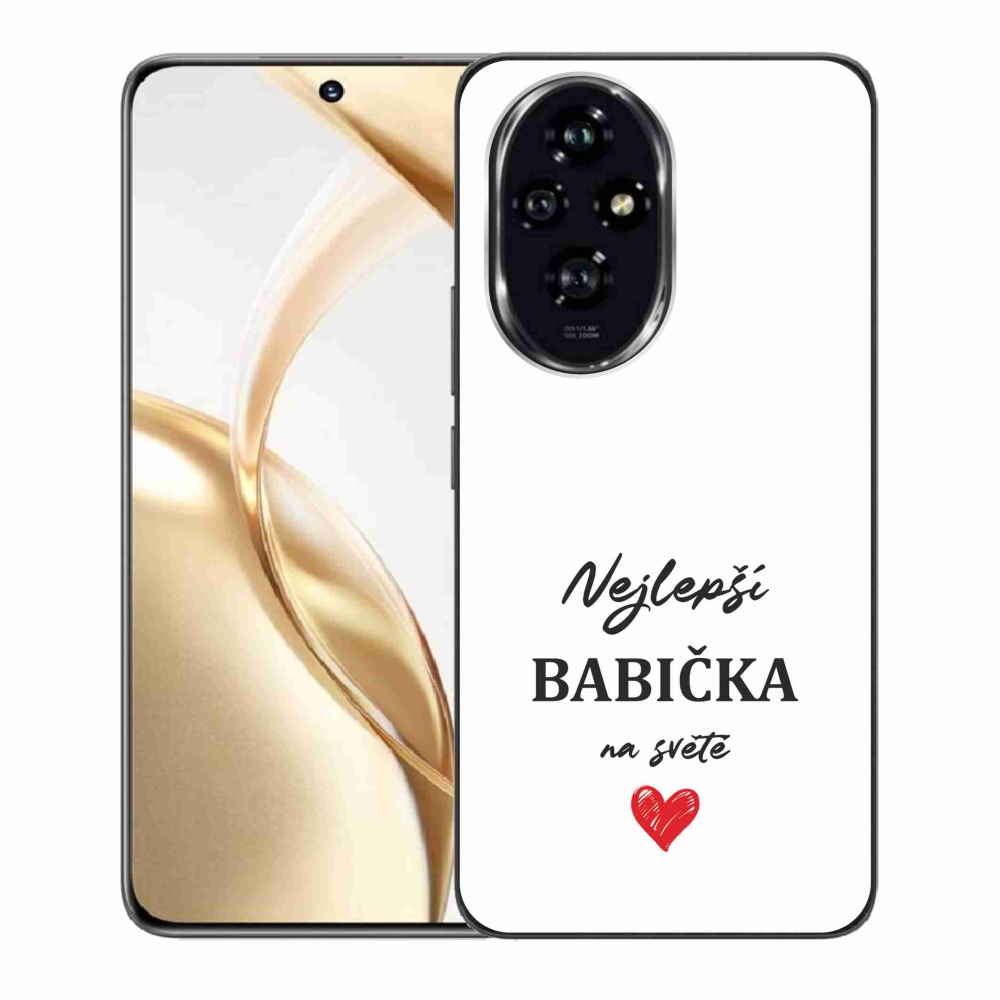 Gelový kryt mmCase na Honor 200 5G - nejlepší babička 1 bílé pozadí