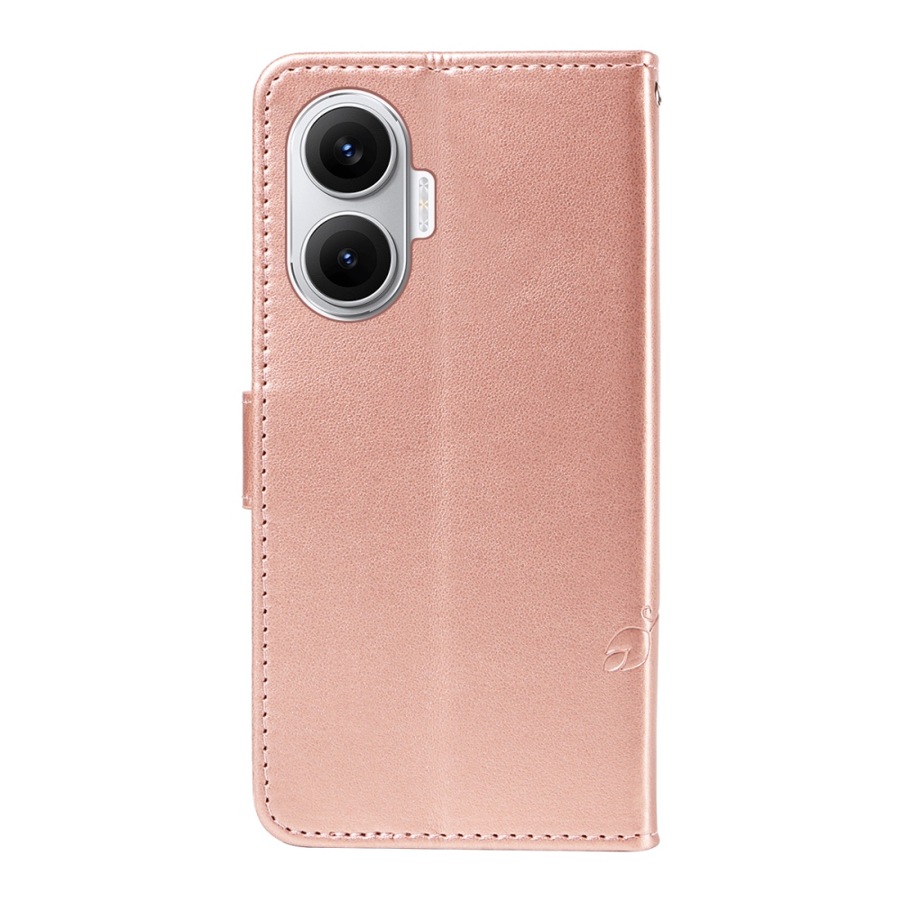Flowers knížkové pouzdro na Xiaomi Poco F7 5G - růžovozlaté