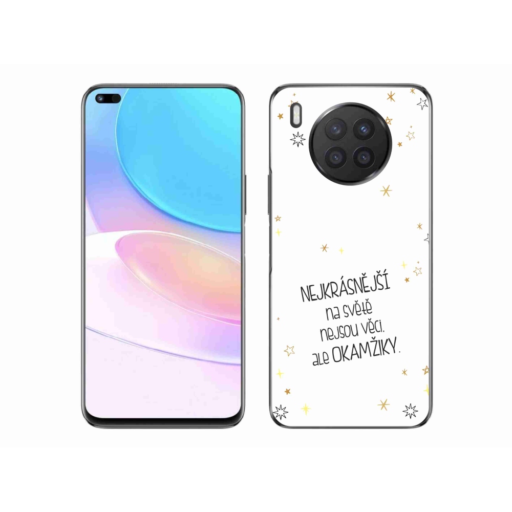 Gelový kryt mmCase na Huawei Nova 8i - citát 4 bílé pozadí