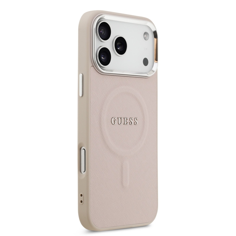 Guess PU Saffiano MagSafe Zadní Kryt pro iPhone 17 Pro Pink