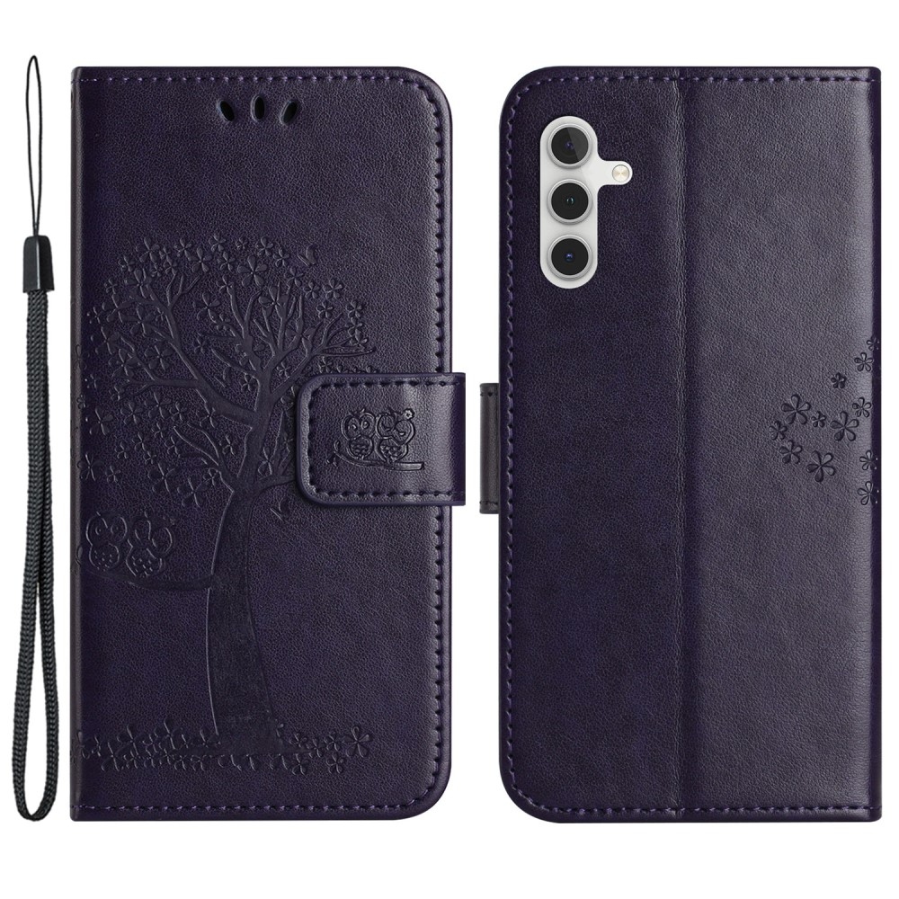 Tree knížkové pouzdro na Samsung Galaxy S23 FE - tmavěfialové