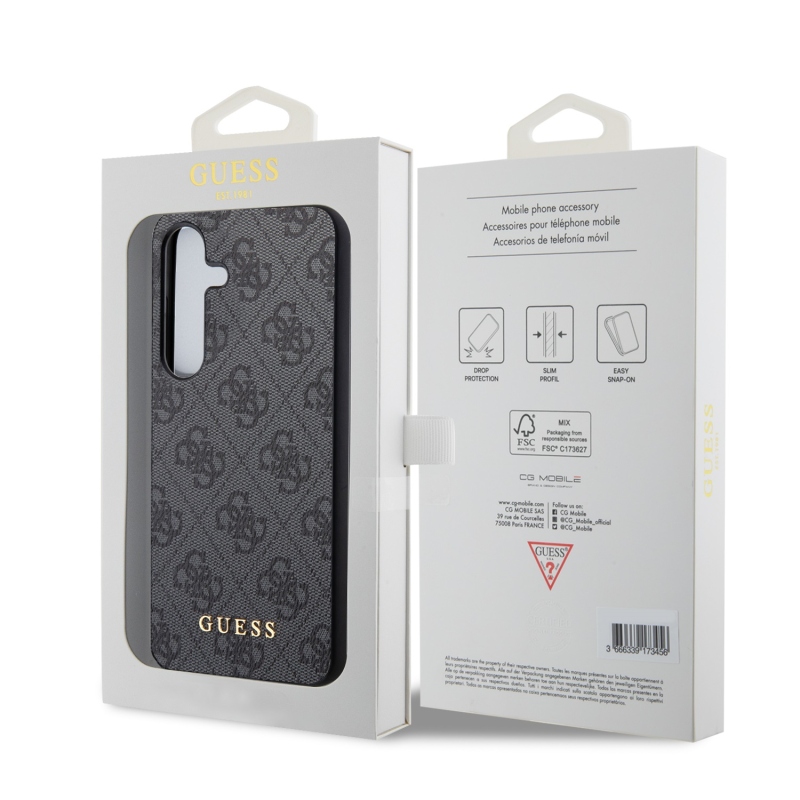 Guess 4G Charm Zadní Kryt pro Samsung Galaxy S24 Grey