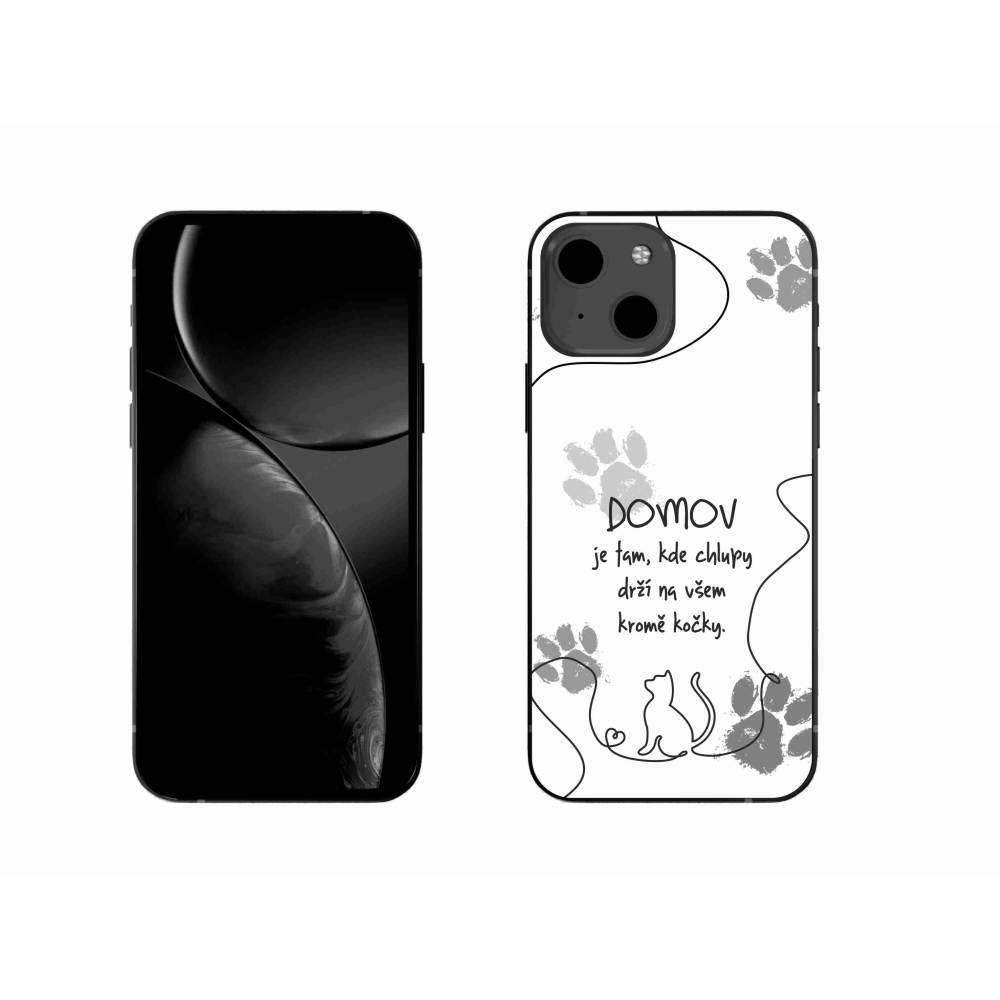 Gelový kryt mmCase na iPhone 13 6.1 - kočičí motiv bílé pozadí
