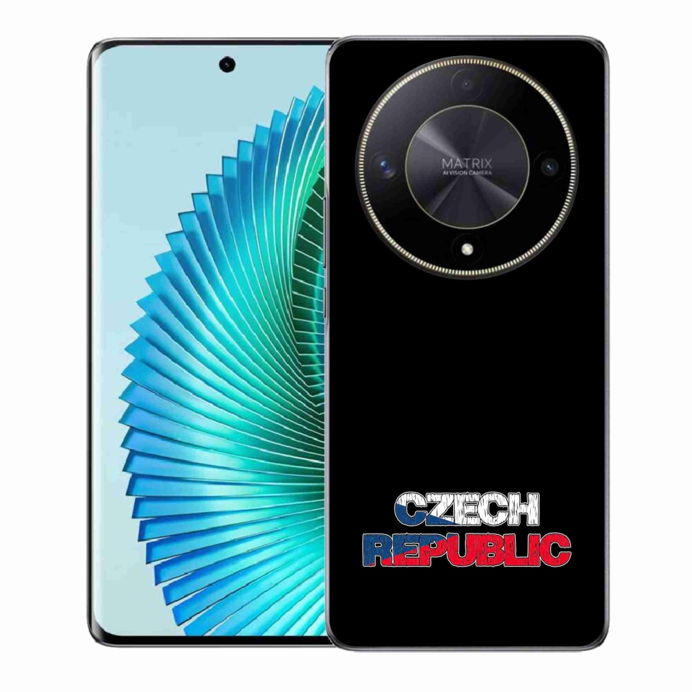 Gelový kryt mmCase na Honor Magic 6 Lite 5G - Czech Republic černé pozadí