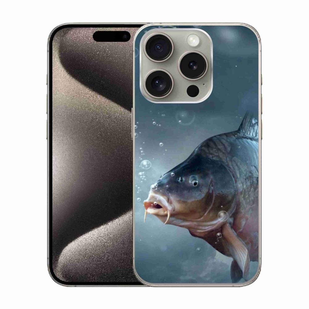 Gelový kryt mmCase na iPhone 15 Pro - kapr a bublinky