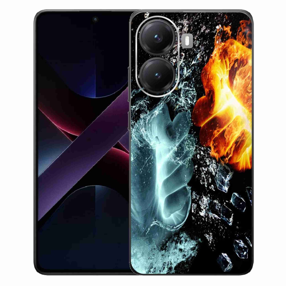 Gelový kryt mmCase na Xiaomi Poco X7 Pro 5G - voda a oheň