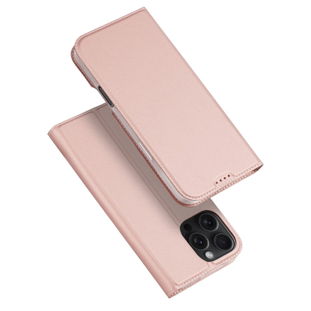 DUX knížkové pouzdro na iPhone 16 Pro - růžovozlaté