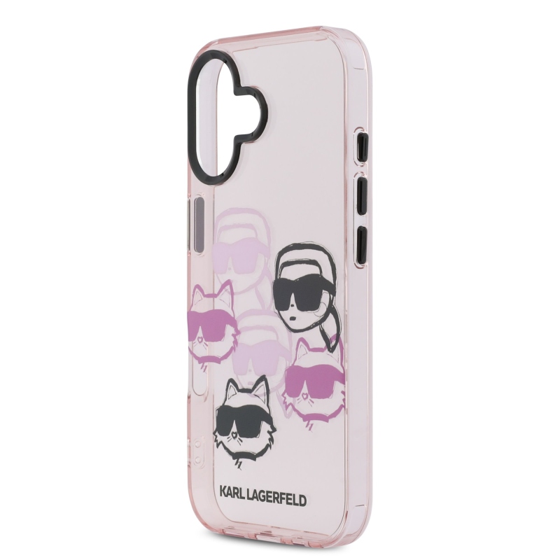 Karl Lagerfeld IML Multi K&CH Heads Zadní Kryt pro iPhone 17 Pink