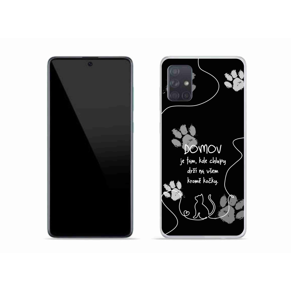 Gelový kryt mmCase na Samsung Galaxy A51 - kočičí motiv černé pozadí