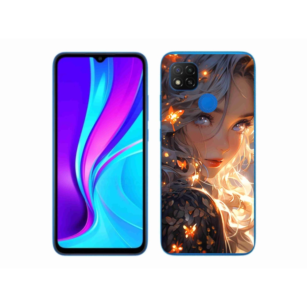 Gelový kryt mmCase na Xiaomi Redmi 9C - dívka a motýli