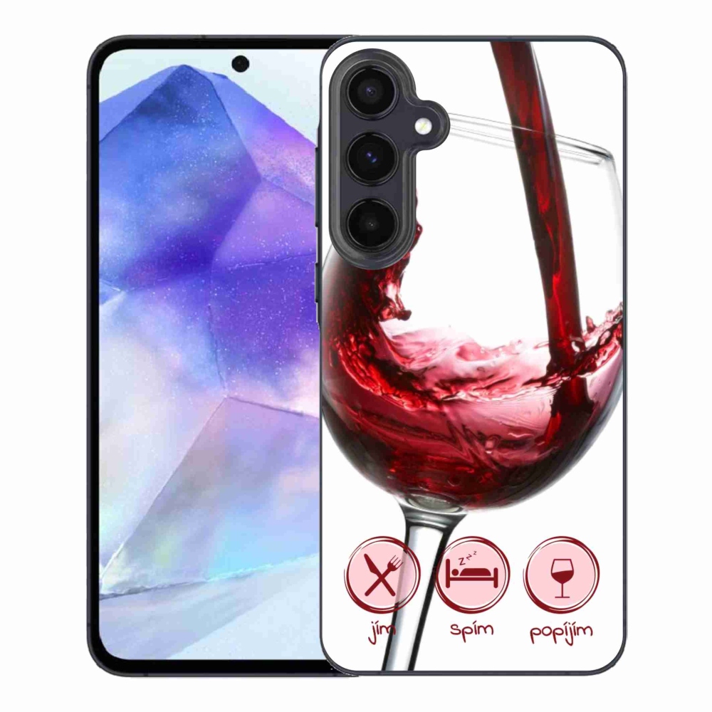 Gelový obal mmCase na Samsung Galaxy A55 5G - sklenička vína červené