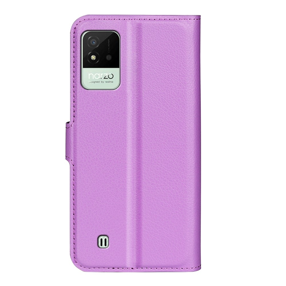 Litchi knížkové pouzdro na Realme Narzo 50i - fialový