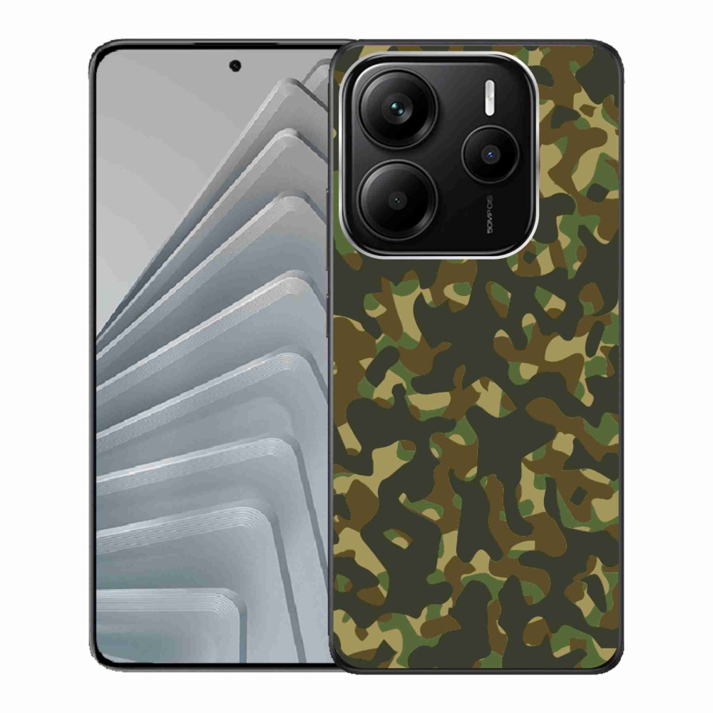 Gelový kryt mmCase na Xiaomi Redmi Note 14 5G - maskáčový vzor 1