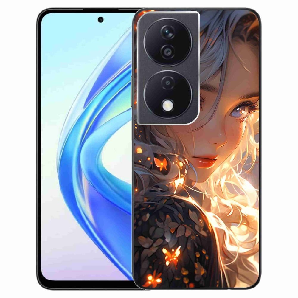 Gelový kryt mmCase na Honor X7b/Honor 90 Smart - dívka a motýli