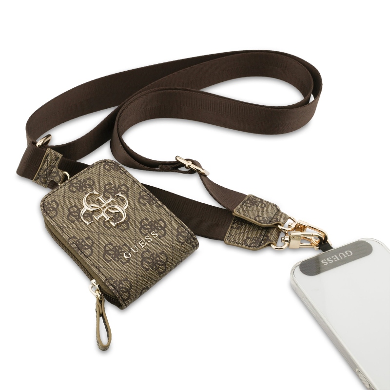 Guess Crossbody Popruh PU 4G Metal Logo + Peněženka Brown