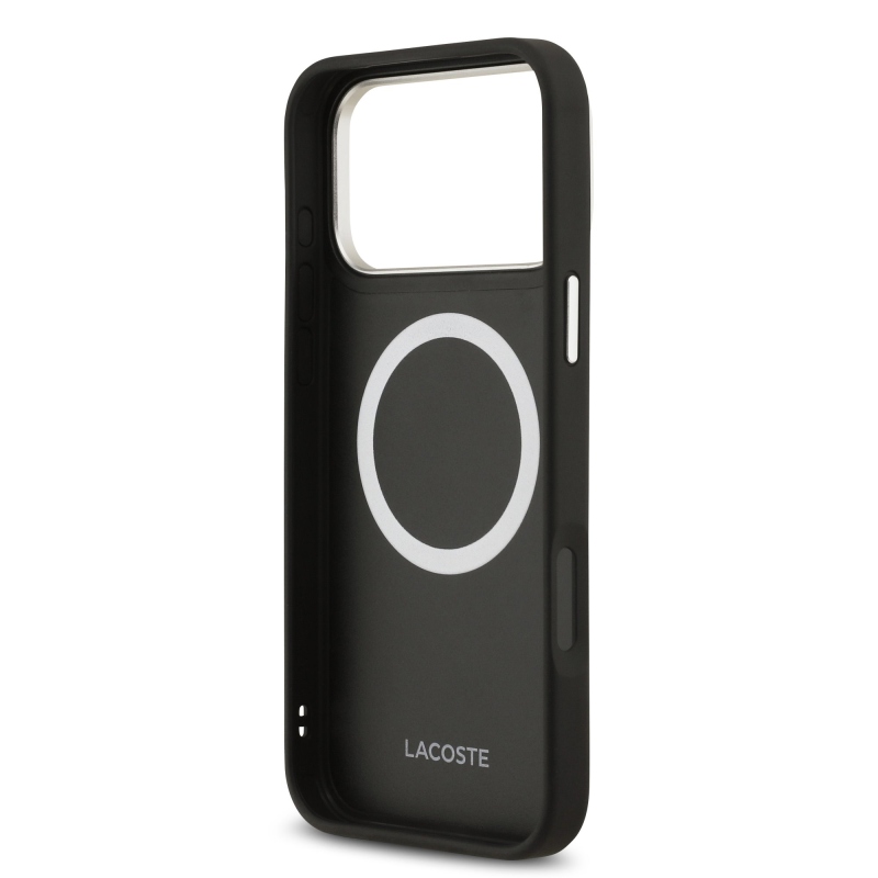 Lacoste PU Leather Champs Elysees MagSafe Zadní Kryt pro iPhone 17 Pro Max Black