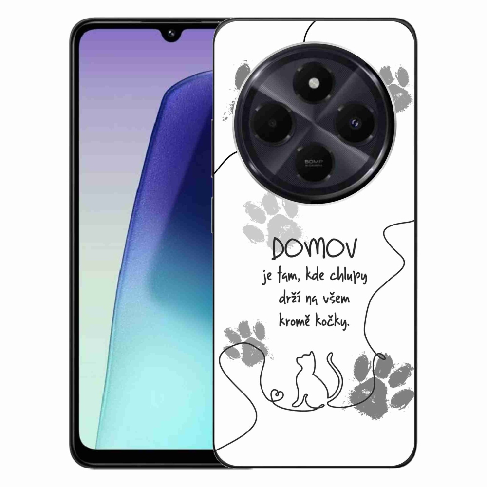 Gelový kryt mmCase na Xiaomi Redmi 14C/Poco C75 - kočičí motiv bílé pozadí