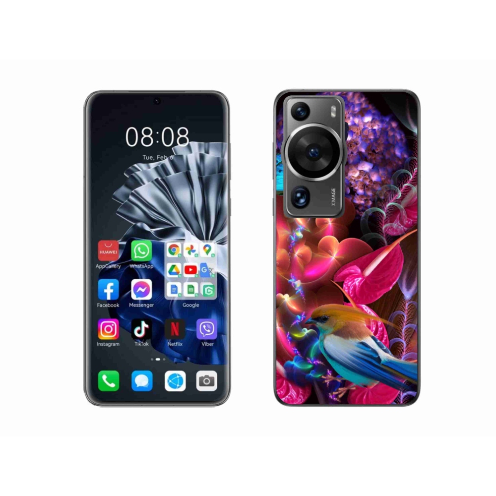 Gelový kryt mmCase na Huawei P60 Pro - barevné květiny