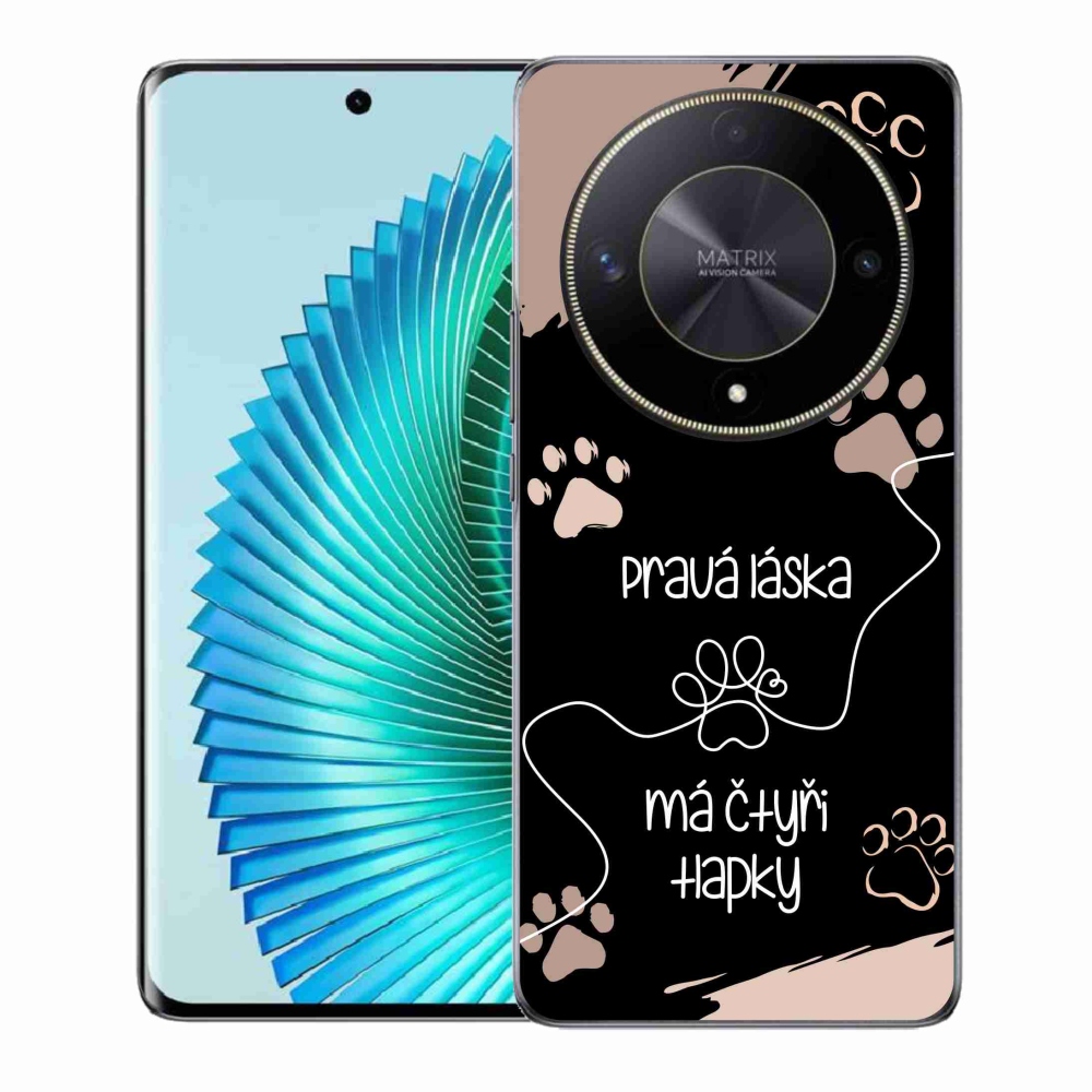 Gelový kryt mmCase na Honor Magic 6 Lite 5G - psí motiv 1 černé pozadí