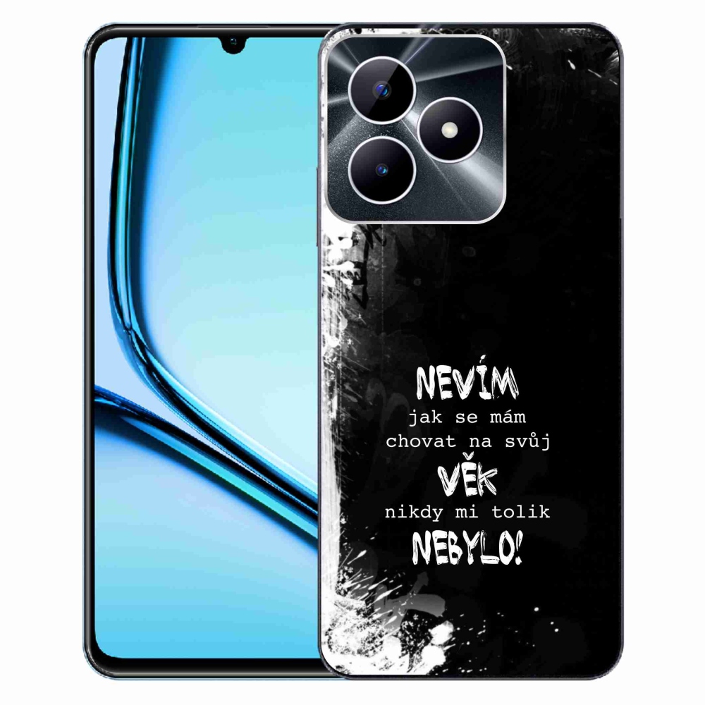 Gelový kryt mmCase na Realme Note 50 - vtipný text 14 černé pozadí