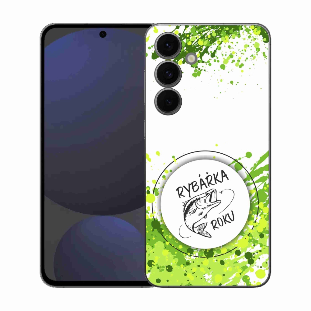 Gelový kryt mmCase na Samsung Galaxy S25 FE - rybářka roku bílé pozadí
