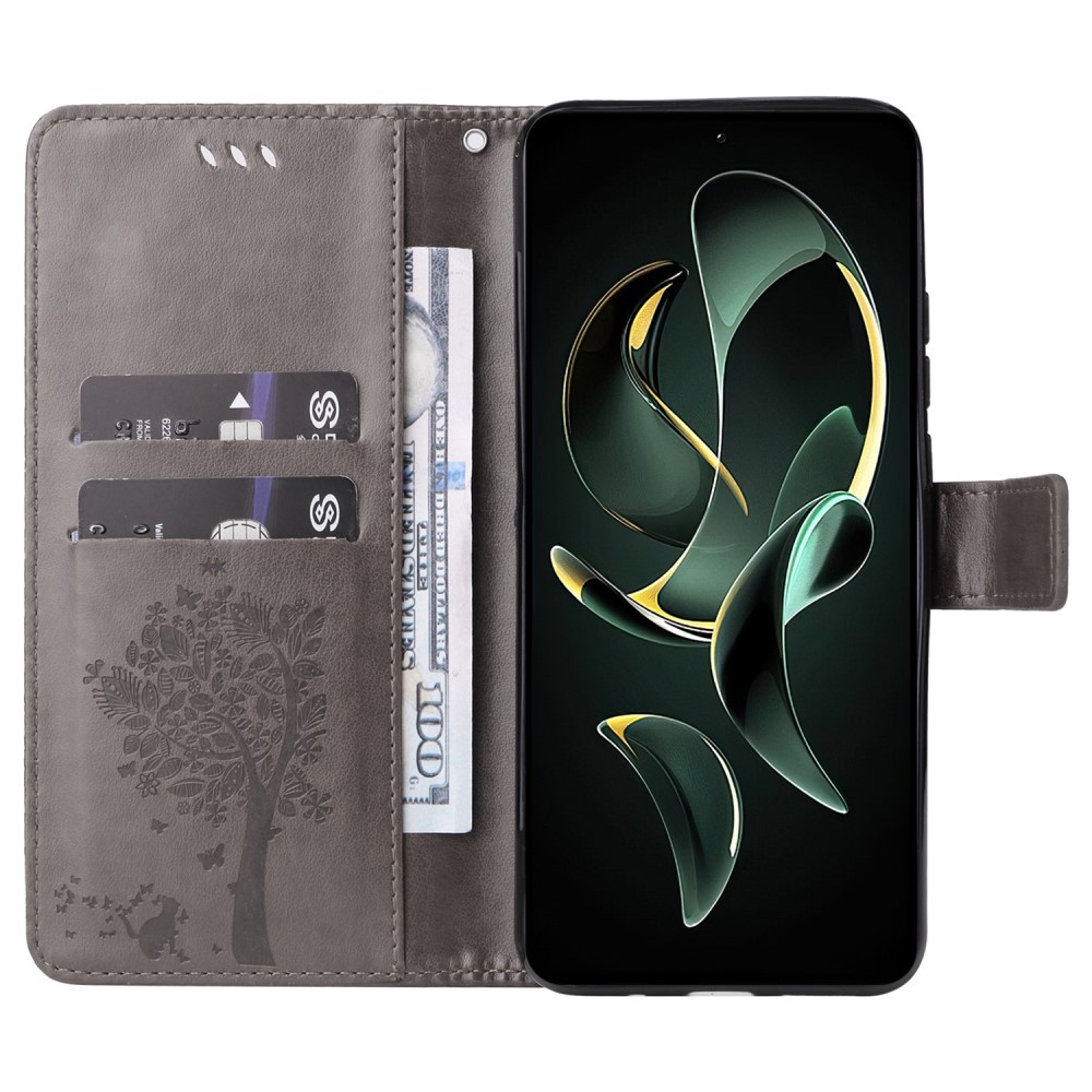 Tree knížkové pouzdro na Xiaomi 13T/13T Pro - šedé