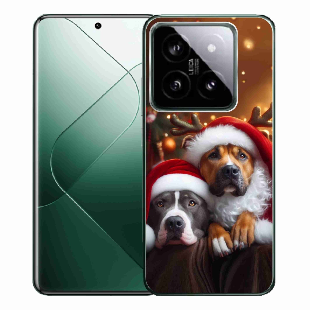 Gelový kryt mmCase na Xiaomi 14 Pro - vánoční psi