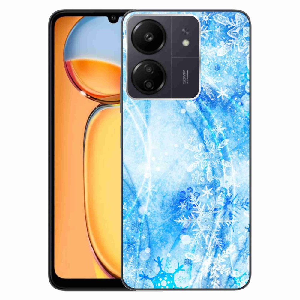 Gelový kryt mmCase na Xiaomi Poco C65/Redmi 13C - sněhové vločky