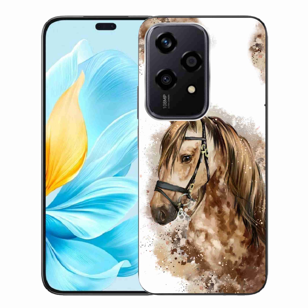 Gelový kryt mmCase na Honor 200 Lite 5G - hnědý kreslený kůň