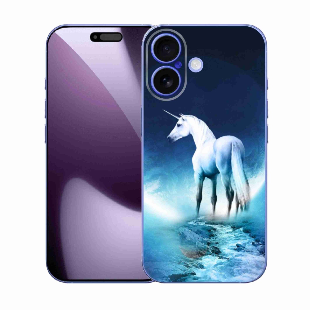 Gelový kryt mmCase na iPhone 17 - bílý jednorožec