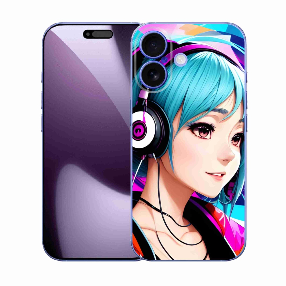 Gelový kryt mmCase na iPhone 17 - dívka se sluchátky