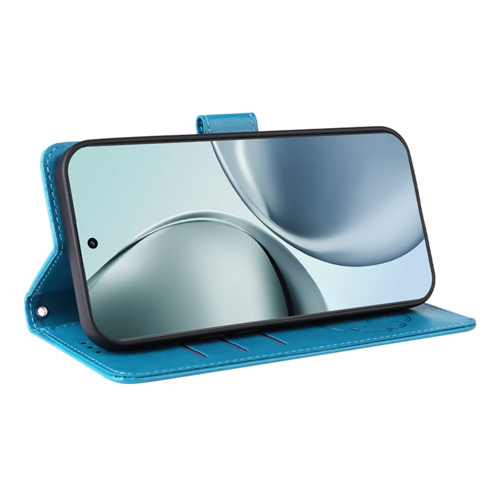 Flowery knížkové pouzdro na Realme 14 Pro+ 5G - modré