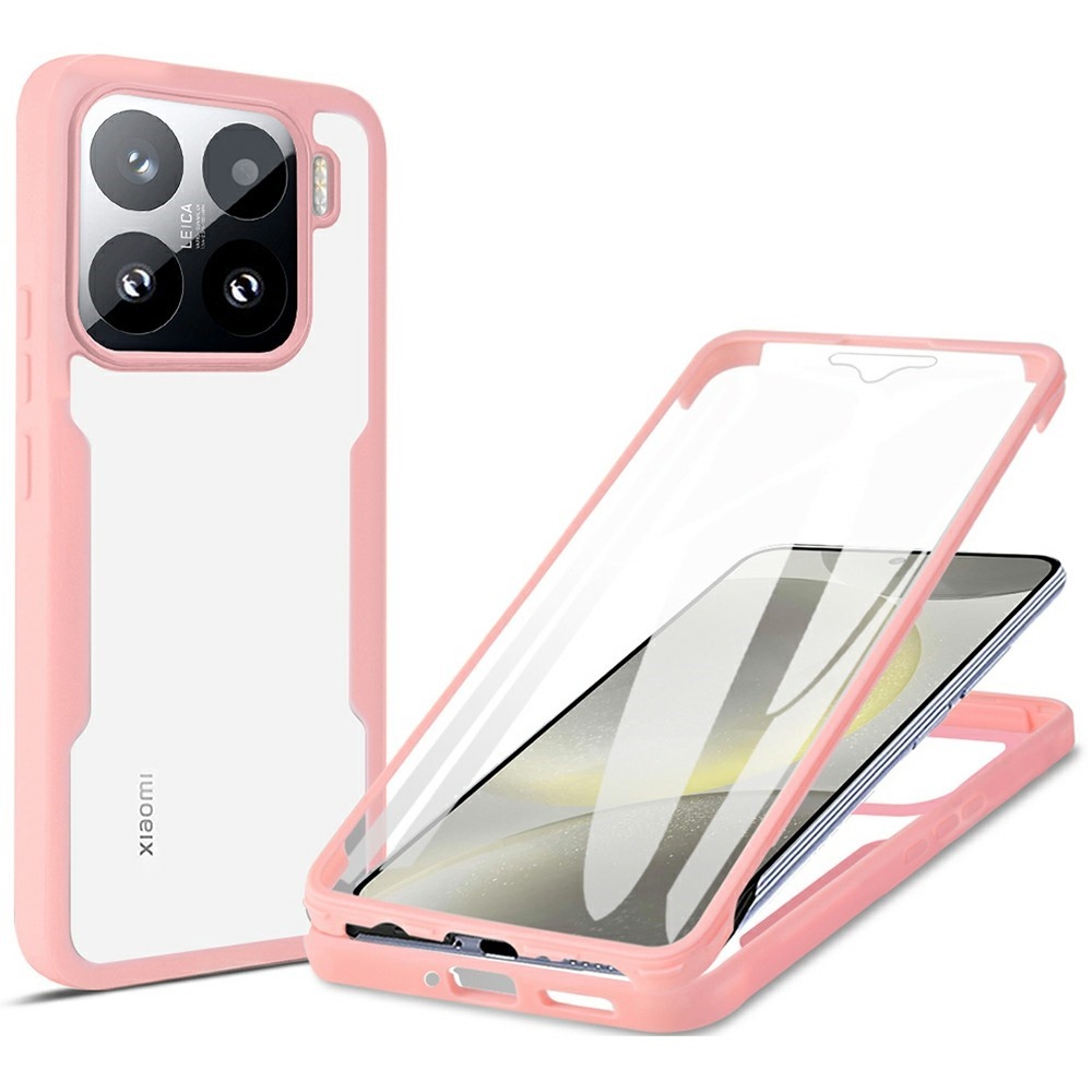 Acryl gelový obal s rámečkem pro ochranou displeje na Xiaomi 15 - růžový