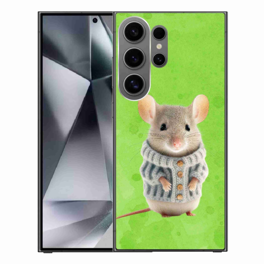 Gelový kryt mmCase na Samsung Galaxy S24 Ultra - myška ve svetru
