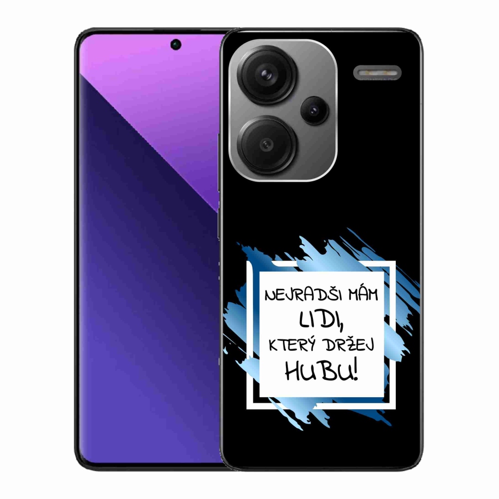 Gelový kryt mmCase na Xiaomi Redmi Note 13 Pro+ 5G - vtipný text 7 bíločerné pozadí