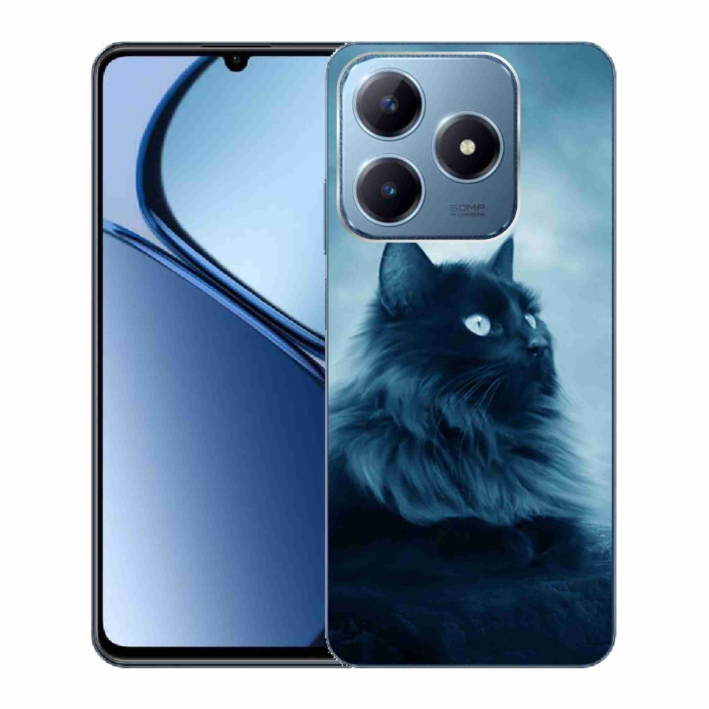 Gelový obal mmCase na Realme C63 - černá kočka 1