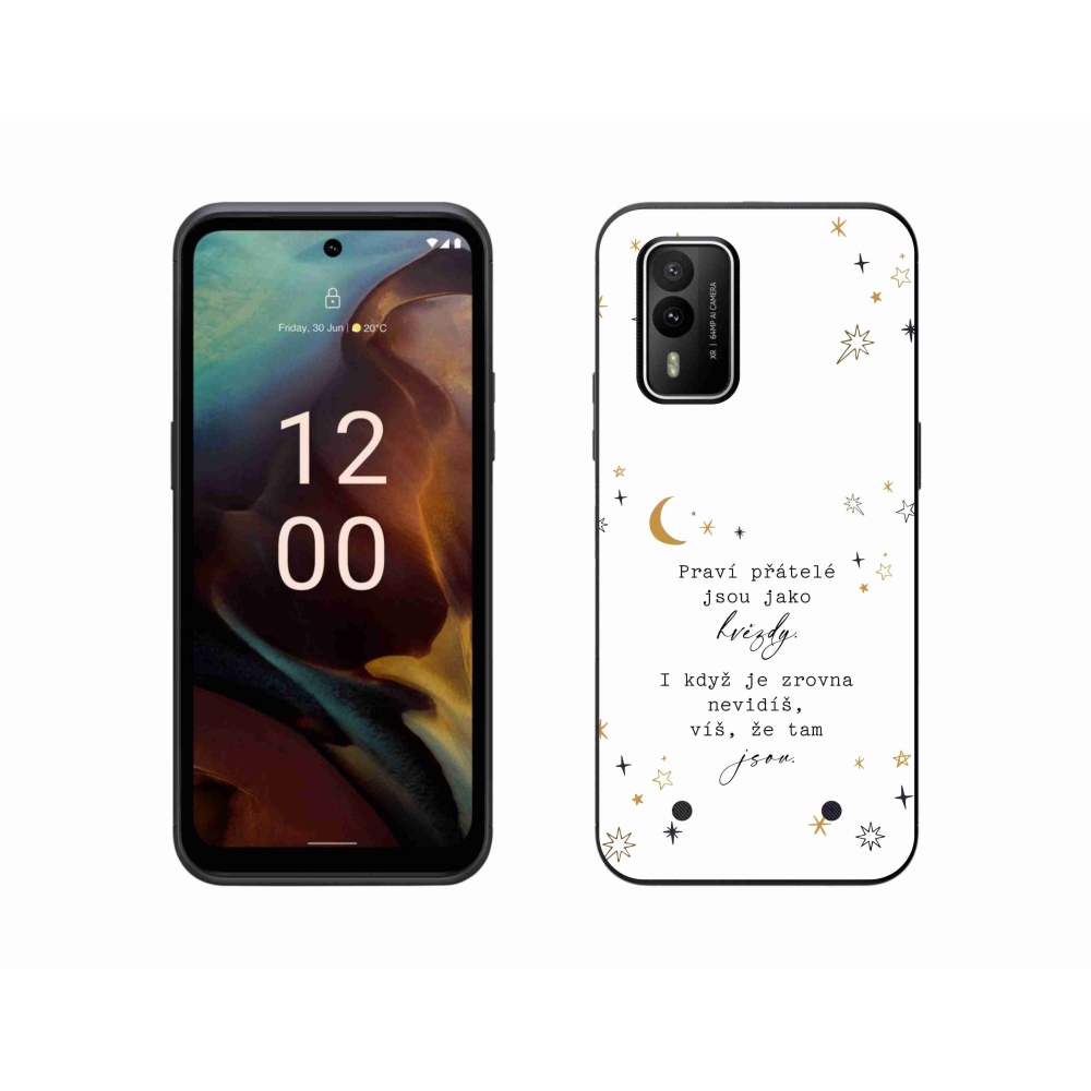 Gelový kryt mmCase na Nokia XR21 - citát 6 bílé pozadí
