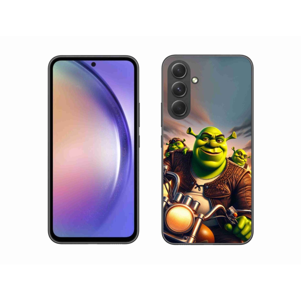 Gelový kryt mmCase na Samsung Galaxy A54 5G - shrek na motorce